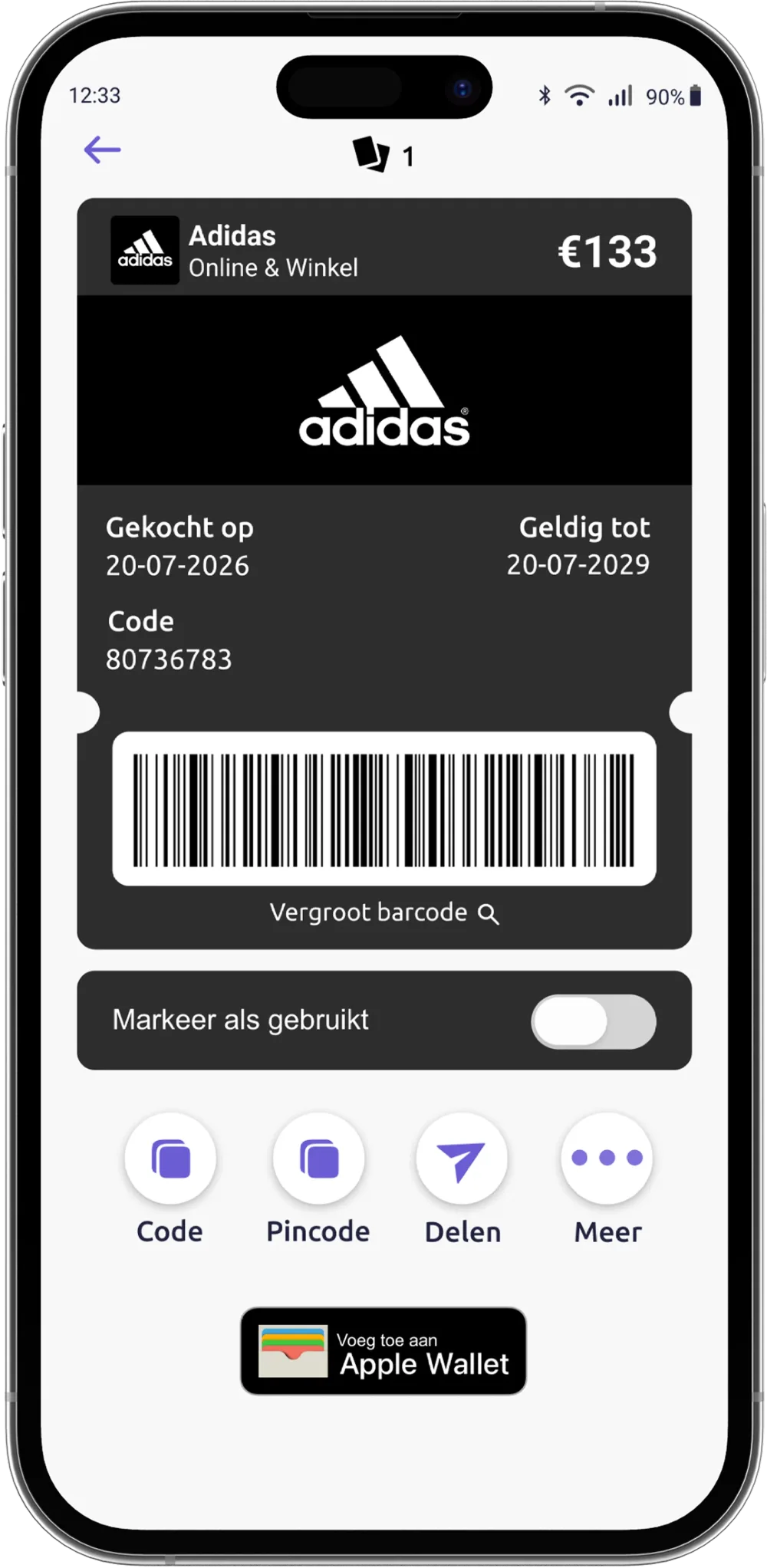 Ontvang je bon direct